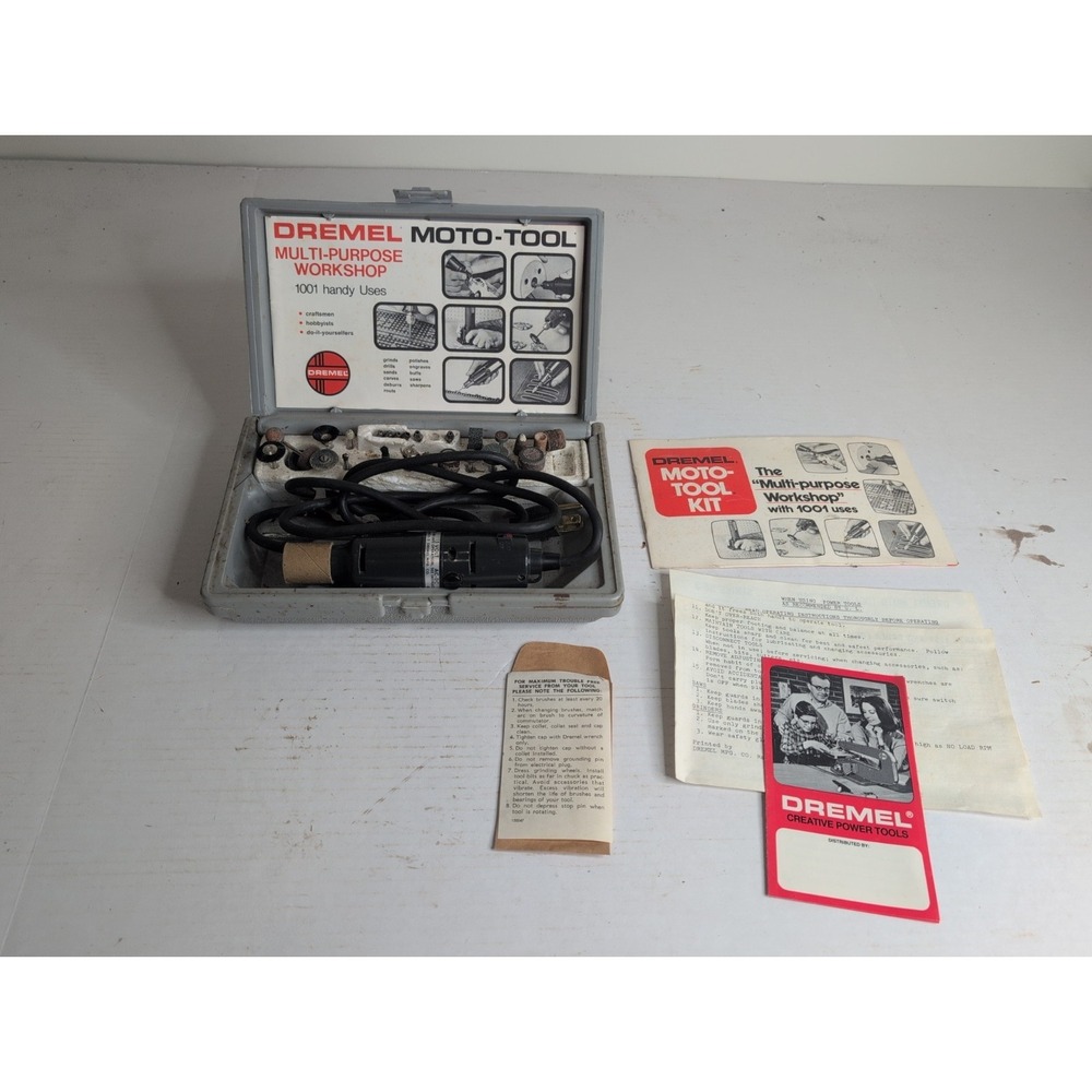 Vintage Dremel Model 260 With Hard Plastic Case And Original Paperwork
